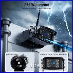 Dual 1080P Digital Wireless Backup Cameras 9 DVR Monitor FHD For Trailer RV Bus