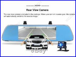 Dual Lens 7 HD 1080P Car DVR GPS Dash Cam Rear View Mirror Camera Recorder Wifi