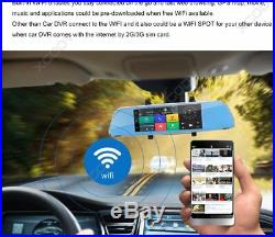 Dual Lens 7 HD 1080P Car DVR GPS Dash Cam Rear View Mirror Camera Recorder Wifi
