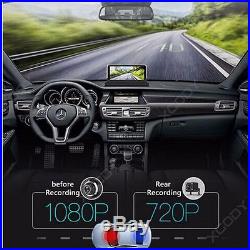 Dual Lens 7 HD 1080P Car DVR Rearview Camera Dash Cam Recorder GPS Navigation