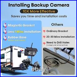 Dual RV Wireless Backup Camera for Trailer Easy Setup Solar 7'' Monitor 1080P