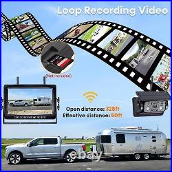 Dual RV Wireless Backup Camera for Trailer Easy Setup Solar 7'' Monitor 1080P