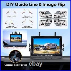 Dual RV Wireless Backup Camera for Trailer Easy Setup Solar 7'' Monitor 1080P