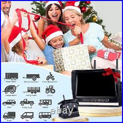 Dual RV Wireless Backup Camera for Trailer Easy Setup Solar 7'' Monitor 1080P