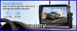 Dual RV Wireless Backup Camera for Trailer Easy Setup Solar 7'' Monitor 1080P