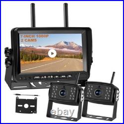 Dual Wireless Backup Camera System with 7 HD Monitor 1080P Rearview Cameras