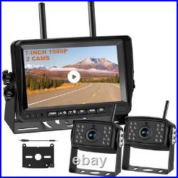 Dual Wireless Backup Camera System with 7 HD Monitor 1080P Rearview Cameras