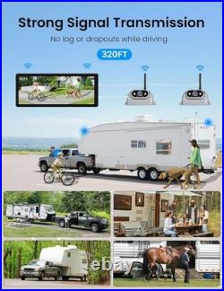 Dual Wireless Backup Cameras System 10.26 1080P HD IPS Touchscreen 2 Channel