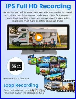 Dual Wireless Backup Cameras System 10.26 1080P HD IPS Touchscreen 2 Channel