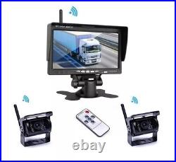 Dual Wireless Rear View Backup Reverse Camera Kit 18IR Night Vision (Waterproof)