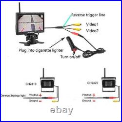 Dual Wireless Rear View Backup Reverse Camera Kit 18IR Night Vision (Waterproof)