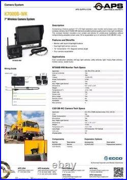 ECCO K7000B-WK 7 Caravan Bus RVs Truck Monitor Wireless Reverse Camera System