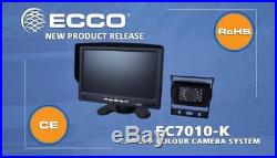 ECCO Vision Alert High Resolution Reverse camera kit with 7 LCD screen 12/24V