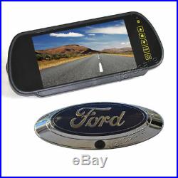 Emblem Backup Camera Rear View Mirror Monitor for Ford F150 F250 F350 F450 F550