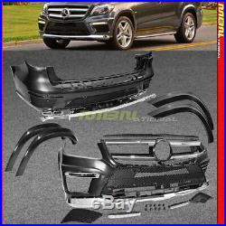 F R Bumper Fender Flares Body 13-16 GL X166 GL63 AMG Style Complete Kit Exhaust