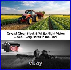 Fookoo 7 AHD 1080P Wired Backup Dual Camera System Waterproof Rear View Tractor