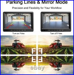 Fookoo 7 AHD 1080P Wired Backup Dual Camera System Waterproof Rear View Tractor
