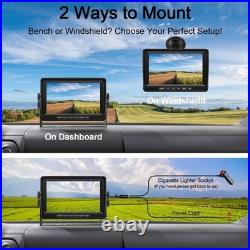 Fookoo 7 AHD 1080P Wired Backup Dual Camera System Waterproof Rear View Tractor