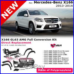 For Mercedes Benz X166 GL-Class 13-16 GL63 AMG Style Full Kit Front Rear Bumper