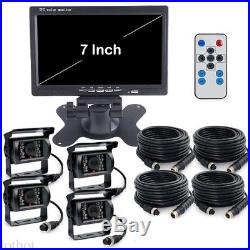 For RV Truck Bus Van 4x Rear View Back up Camera Night Vision System+7 Monitor