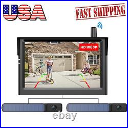 Foxpark Solar Wireless Backup Camera +5 1080P Monitor +2X Rear View Cameras Set