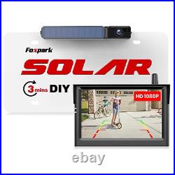 Foxpark Solar Wireless Backup Camera with HD 1080P 5 Monitor IP69K Waterproof