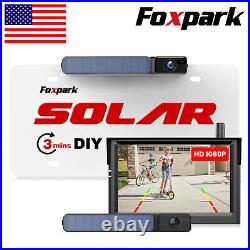 Foxpark Solar Wireless Backup Rear View Camera + 5 HD 1080P Monitor + 2Cameras