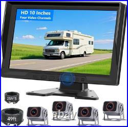 Fubedo 10 Inch RV Backup Camera Wired System 4 HD 1080P Rear View