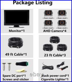 Fubedo 10 Inch RV Backup Camera Wired System 4 HD 1080P Rear View