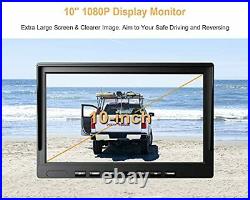Fursom 1080P 10'' Backup Camera System with 3 Cams Wired Truck Reverse Camera