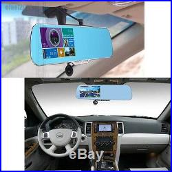 GPS 5 HD 1080P Monitor Backup Camera Reverse Parking Rear View Mirror Car DVR