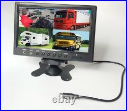 HD 1080P 4CH 9 Monitor Bus Truck Tractor Backup SYSTEM 4x Rear View Camera Kit