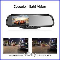 HD 1080P 4.3'' Car DVR Rear View Mirror Dash Cam Camera Video Recorder G-sensor