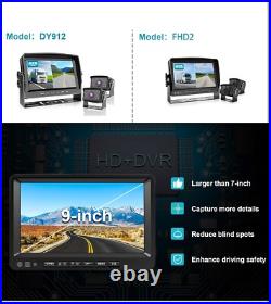 HD 1080P 9 Wired Backup Camera System, 9-inch DVR Dual Split Screen Monito HD 1080P 9 Wired Backup Camera System, 9-inch DVR Dual Split Screen Monito
