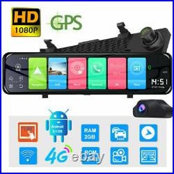 HD 1080P Car DVR Dash Cam 4G GPS Video Camera Recorder Rear View Mirror Front