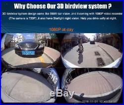 HD 3D 360° Surround Bird View Panorama System 4-CH Car Camera 1080P DVR G-Sensor