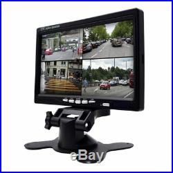 HD 7 Quad Split Monitor +4x Front Side Backup Rear View Camera For RV Truck Bus