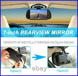 HD Brake Light Backup Camera 7 Mirror Monitor Kit For Nissan NV 1500 2500 3500