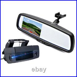 Handle Backup Rear view Camera 4.3 Mirror Monitor For Dodge Ram 1500 2009-2017