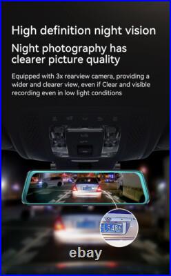 IPS+1080P Rear View Mirror Dashcam 9.66 WiFi GPS Carplay BT5.0