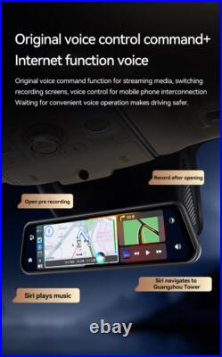 IPS+1080P Rear View Mirror Dashcam 9.66 WiFi GPS Carplay BT5.0