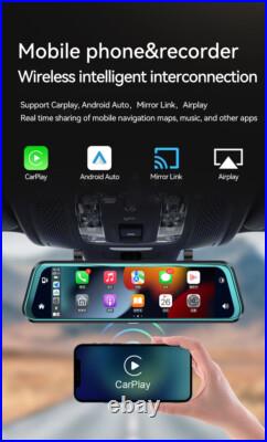 IPS+1080P Rear View Mirror Dashcam 9.66 WiFi GPS Carplay BT5.0