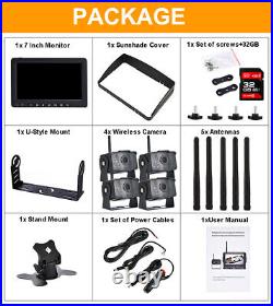IPoster Digital Wireless 7 HD Monitor DVR 4x CCD Reversing Camera For Truck RV
