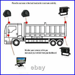 IR HD Rear View Camera 7 Monitor 4CH Quad Split Screen for Bus Truck Van Camper