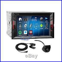 JVC DVD USB Remote App Bluetooth Stereo Receiver with Rear View Backup Camera