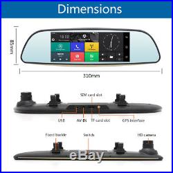 Junsun 3G 6.86'' Dual Lens Vehicle DVR WiFi GPS Rear View Mirror+Back up Camera