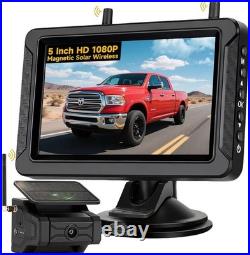 Magnetic Solar Wireless Backup Camera for Truck RV Car Trailer Pickup HD