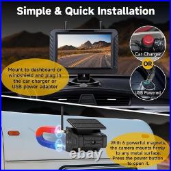 Magnetic Solar Wireless Backup Camera for Truck RV Car Trailer Pickup HD