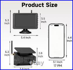 Magnetic Solar Wireless Backup Camera for Truck RV Car Trailer Pickup HD