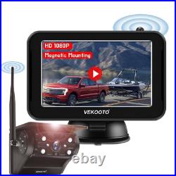 Magnetic Wireless Backup Camera 5 HD Monitor Rear View Reverse Cam System Kit